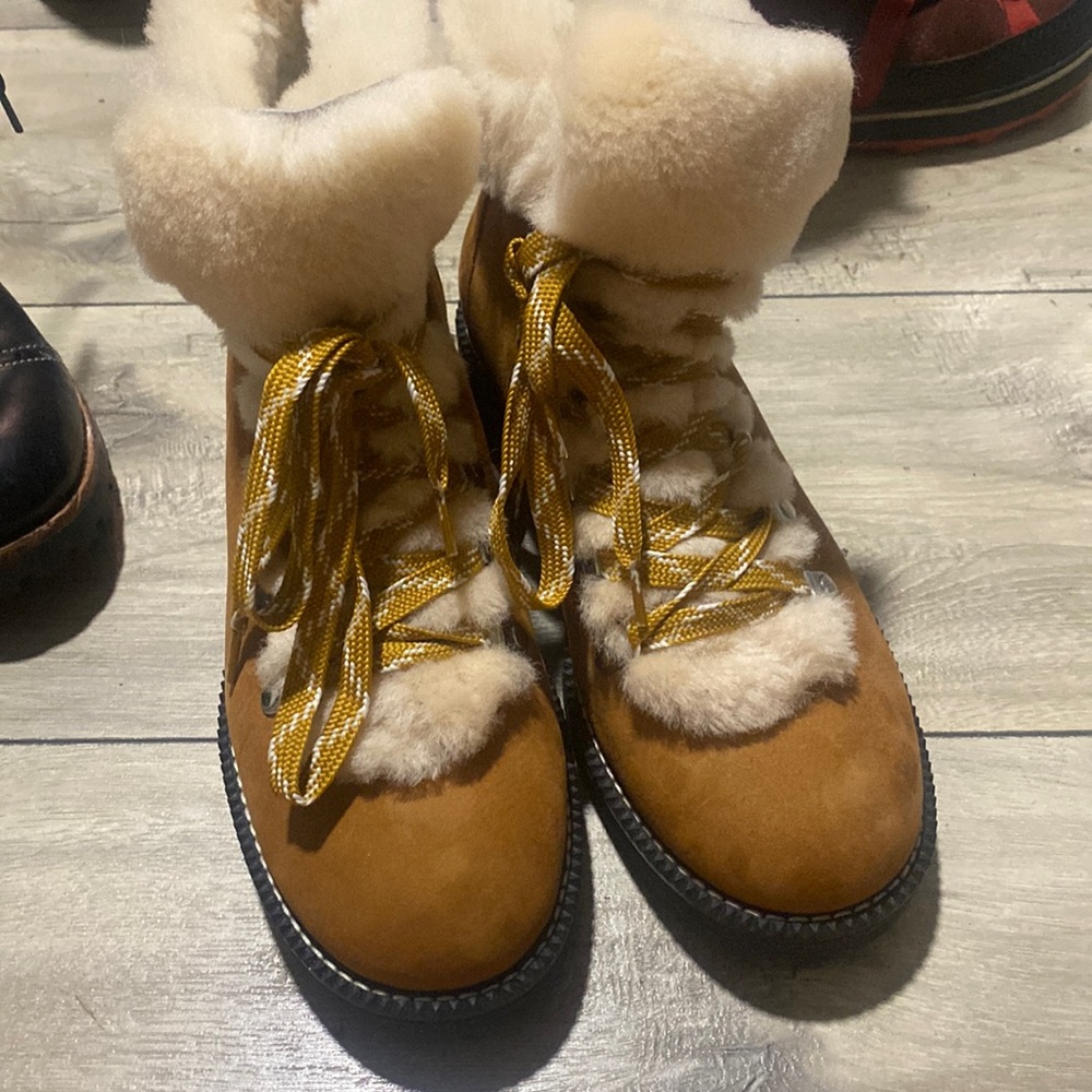 J crew suede tan booties 9.